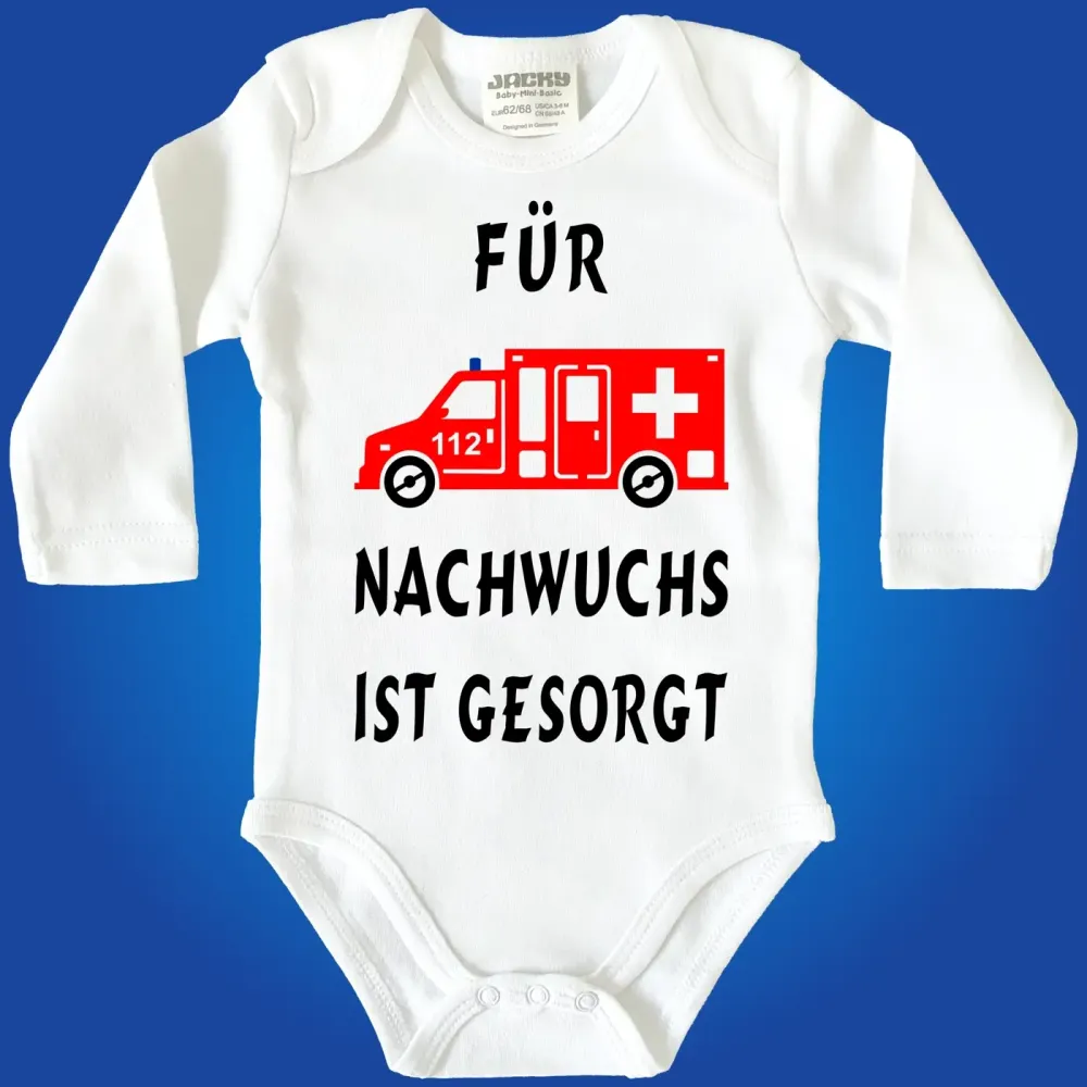 Baby-Body mit Krankenwagen Notarztwagen Ambulanzwagen