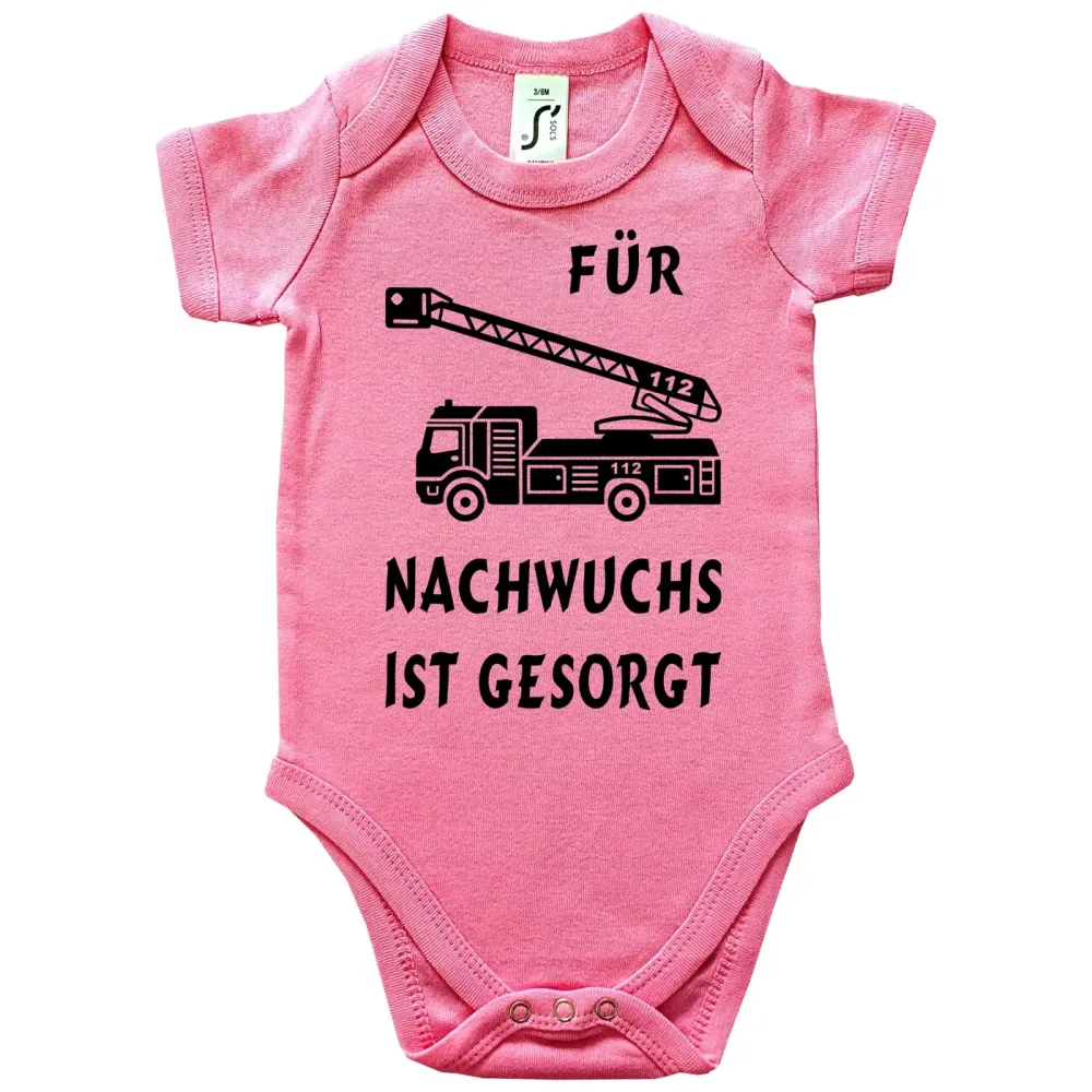 Preview: Lustiger Babybody mit Feuerwehr‑Motiv für frischgebackene Eltern
