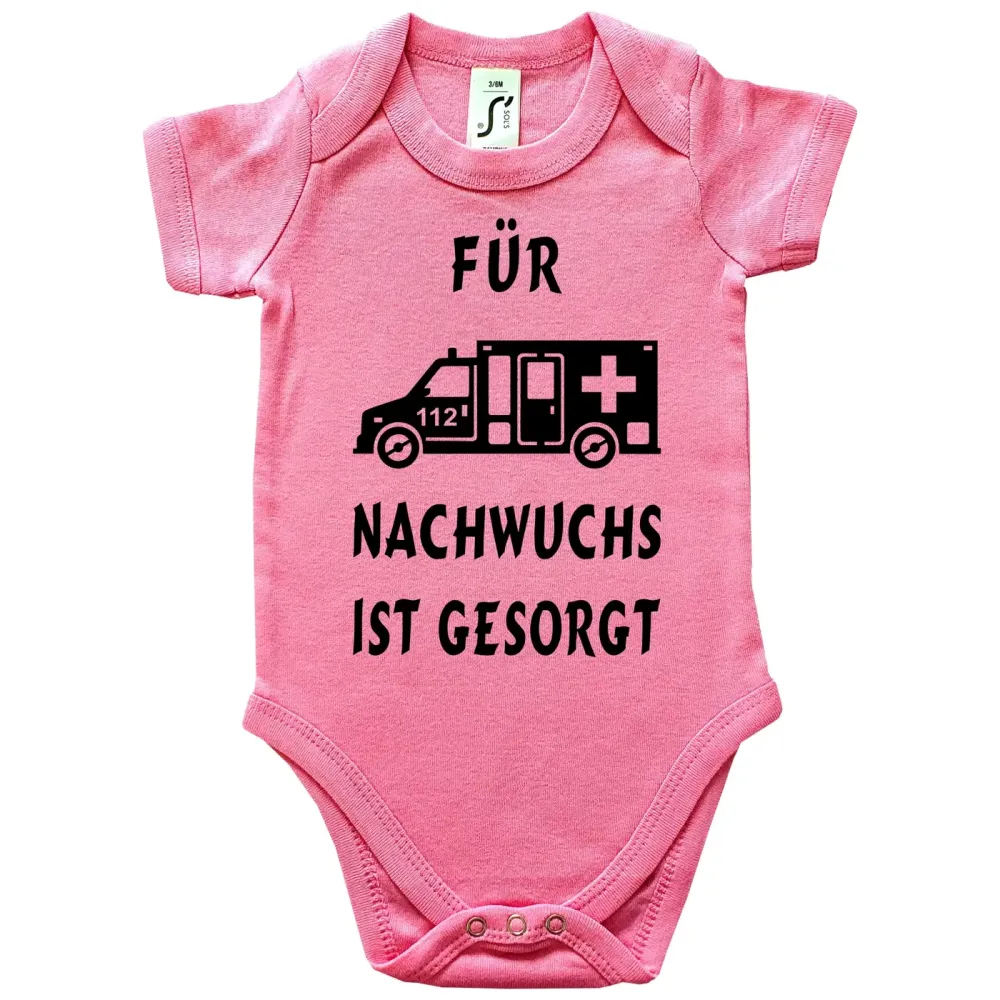 Preview: Lustiger Babybody mit Notarzt‑Motiv für frischgebackene Eltern