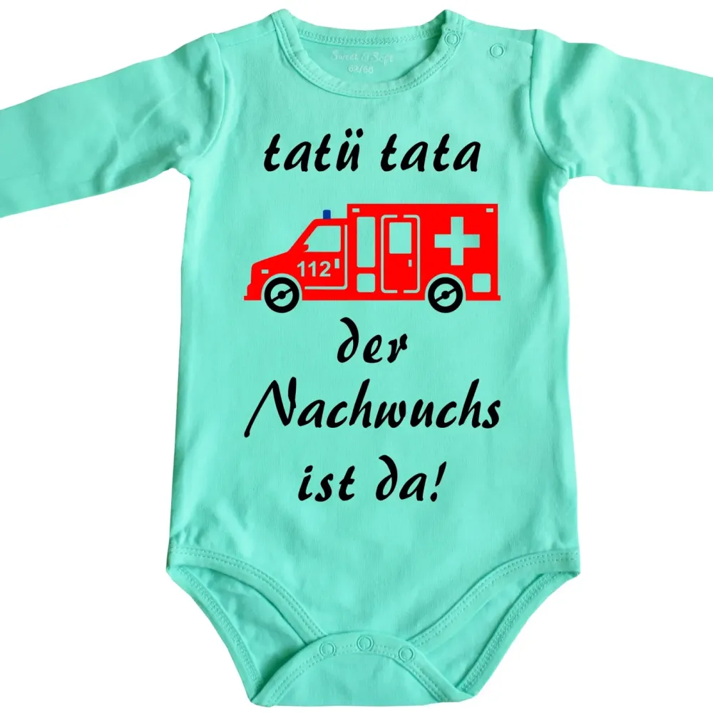 Babybody mit Krankenwagen Notarztwagen Ambulanzwagen
