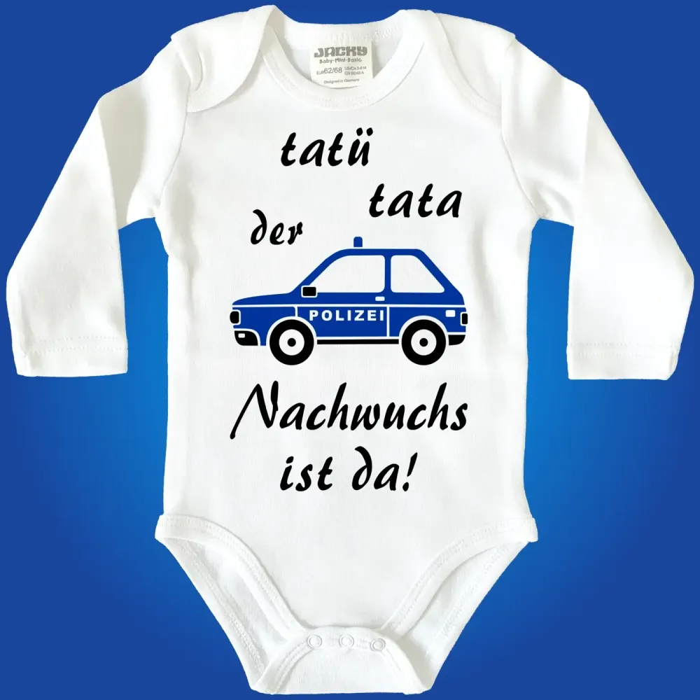 Babybody Polizei mit Polizeiwagen