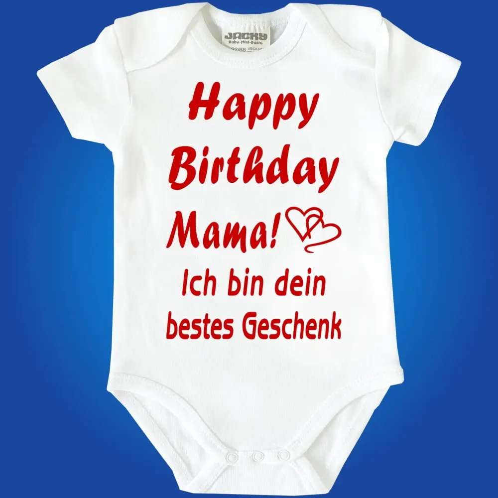Baby-Body mit Aufdruck zum Geburtstag