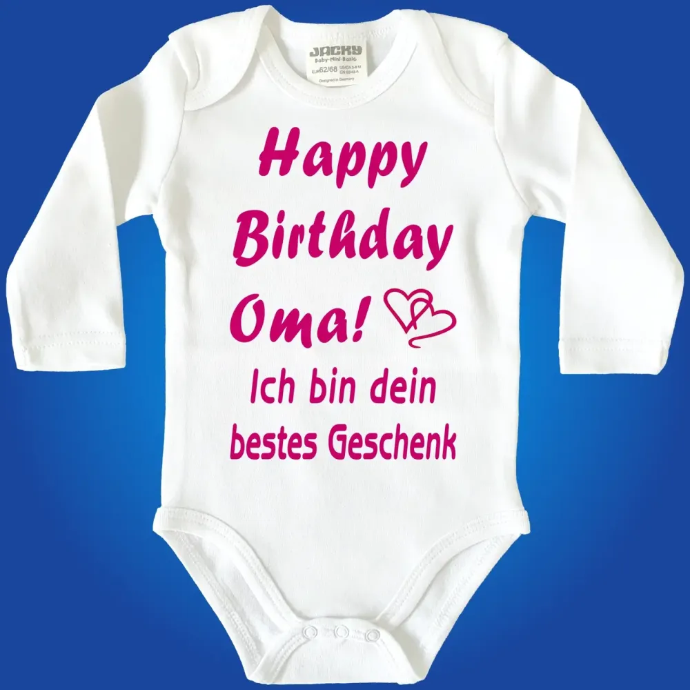 Preview: Baby-Body mit Aufdruck zum Geburtstag