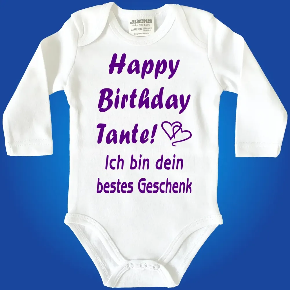 Preview: Baby-Body mit Druck zum Geburtstag