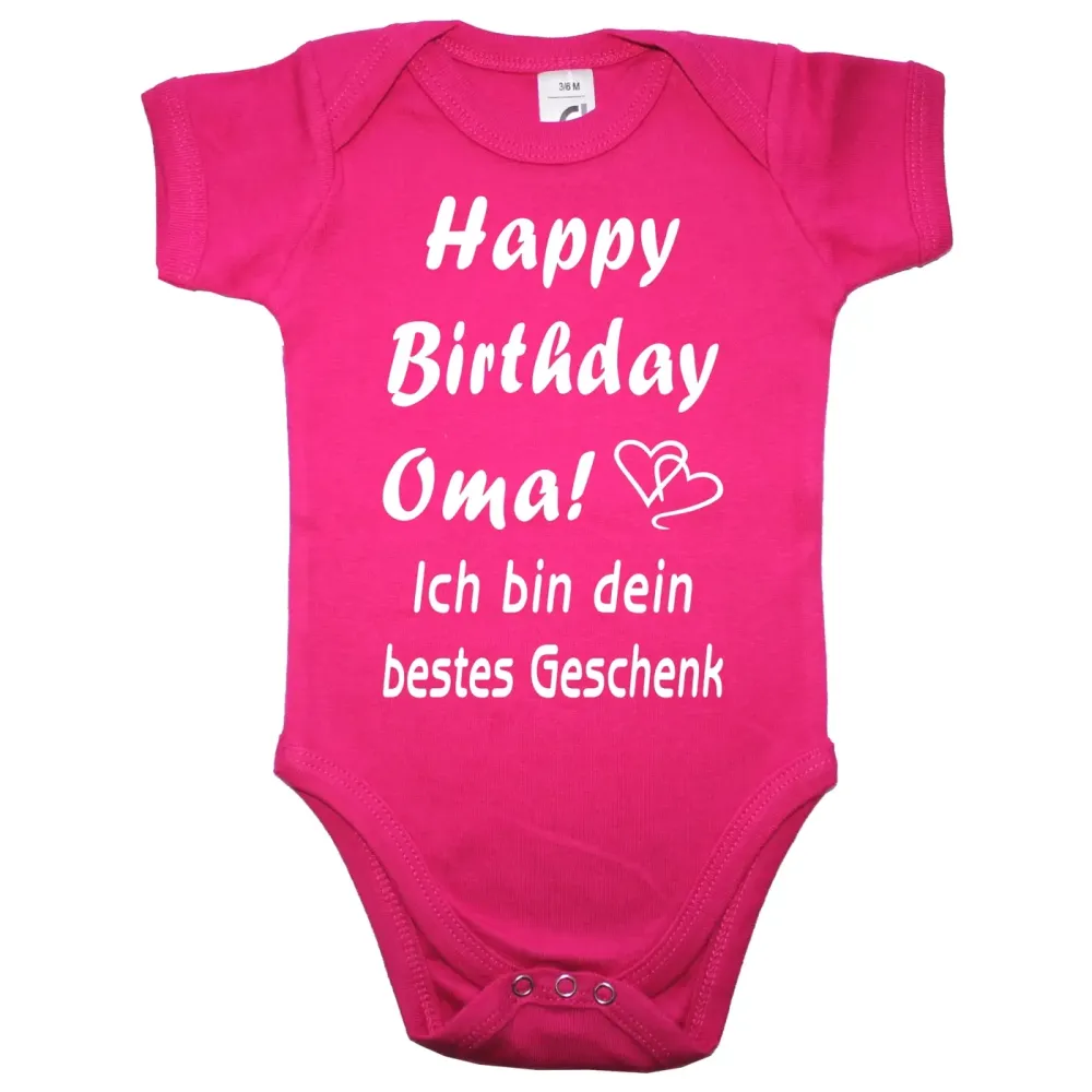 Preview: Baby-Body mit Druck zum Geburtstag