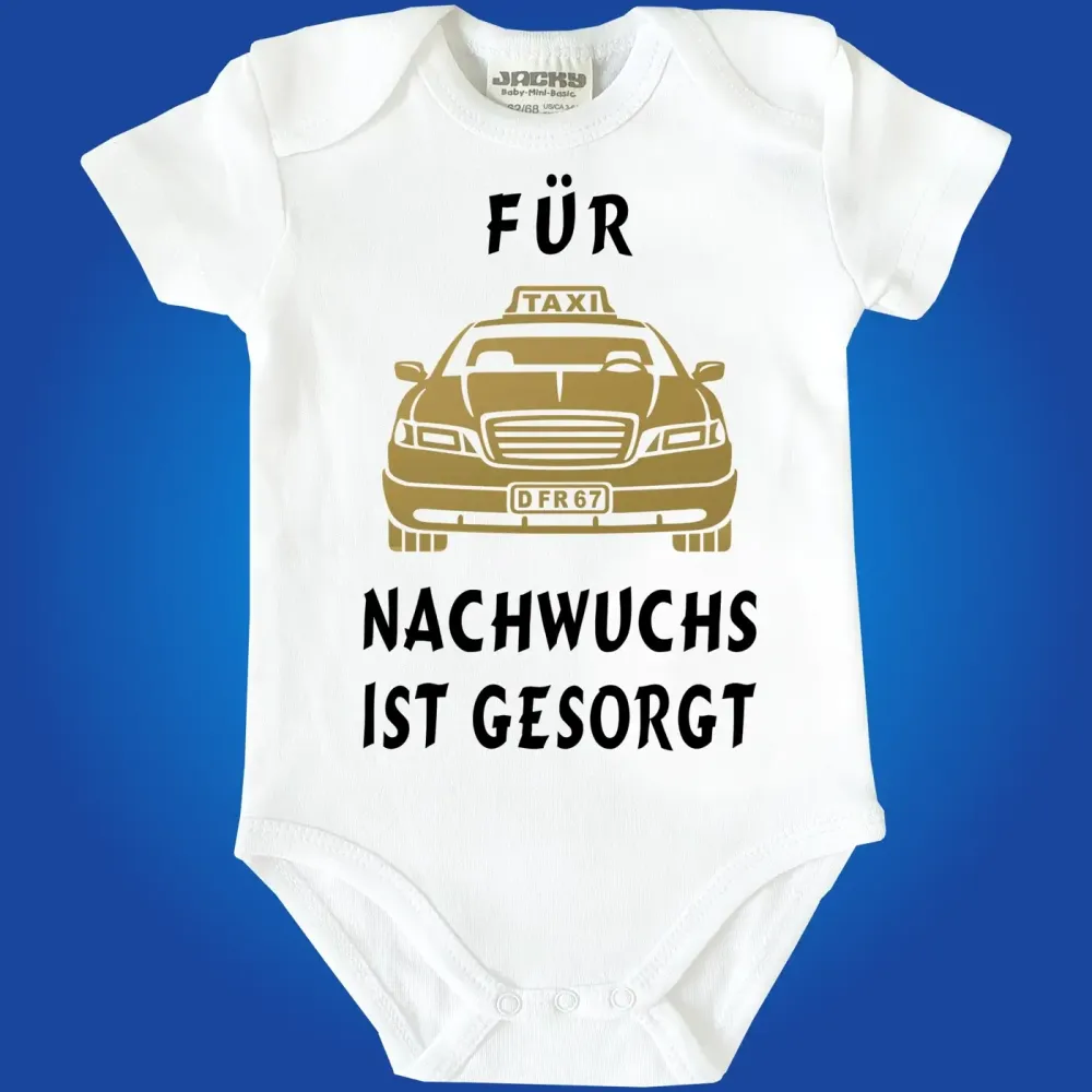 Preview: Lustiger Babybody mit Taxi‑Motiv