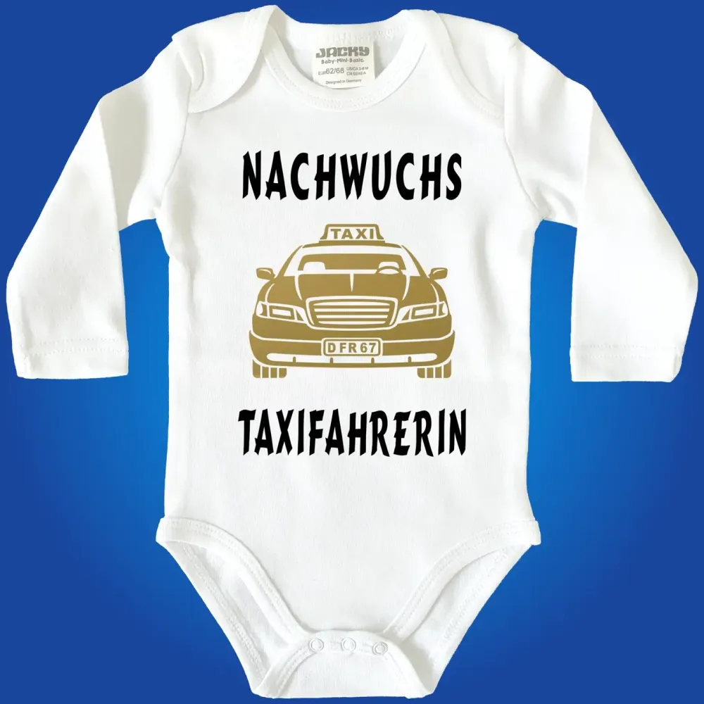 Preview: Babybody mit Taxi‑Illustration für kleine Fahrer