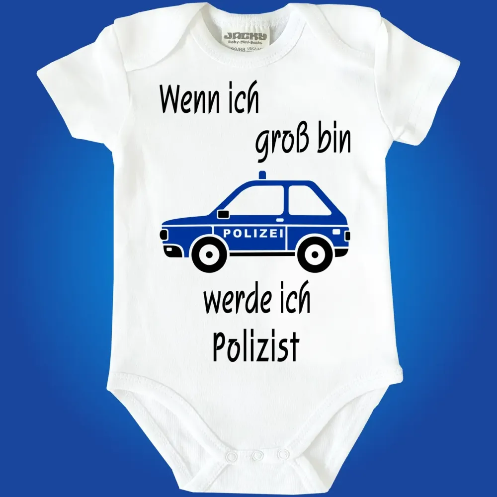 Baby-Body mit Polizeiauto Polizist