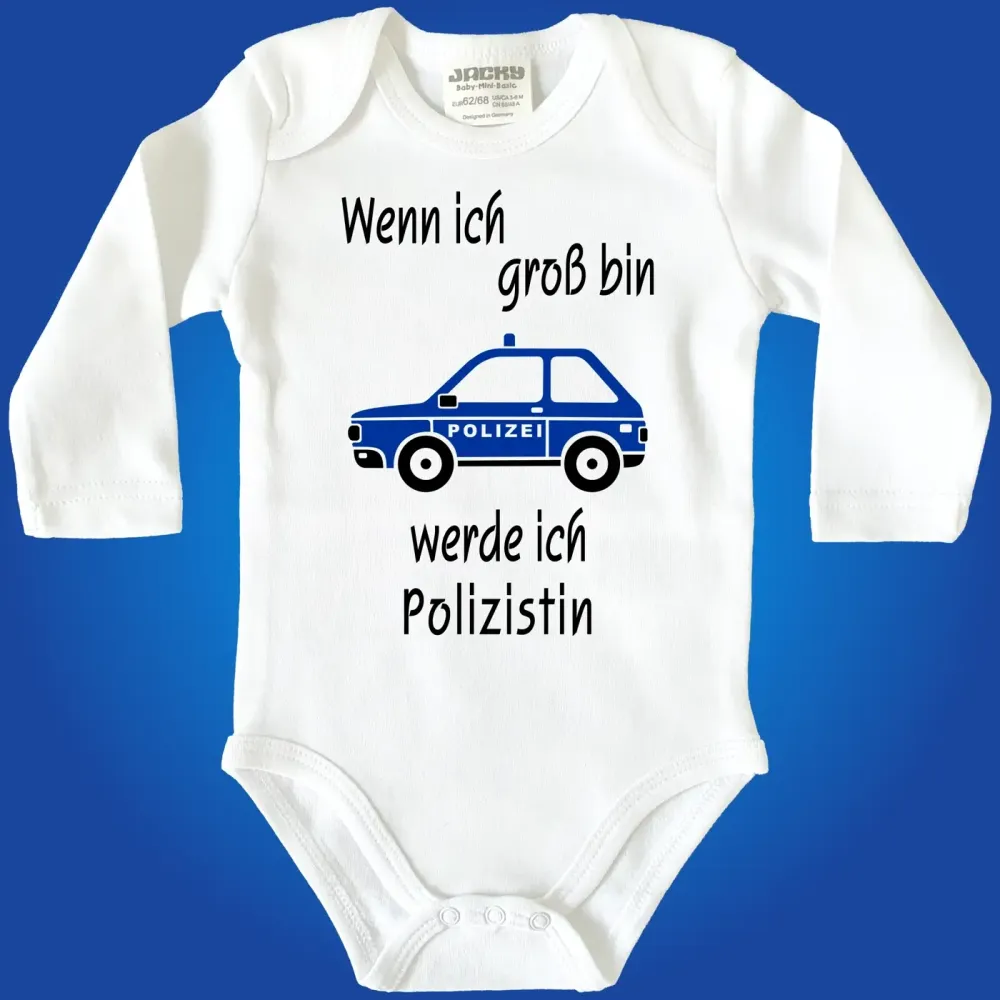 Babybody mit Berufswunsch Polizistin