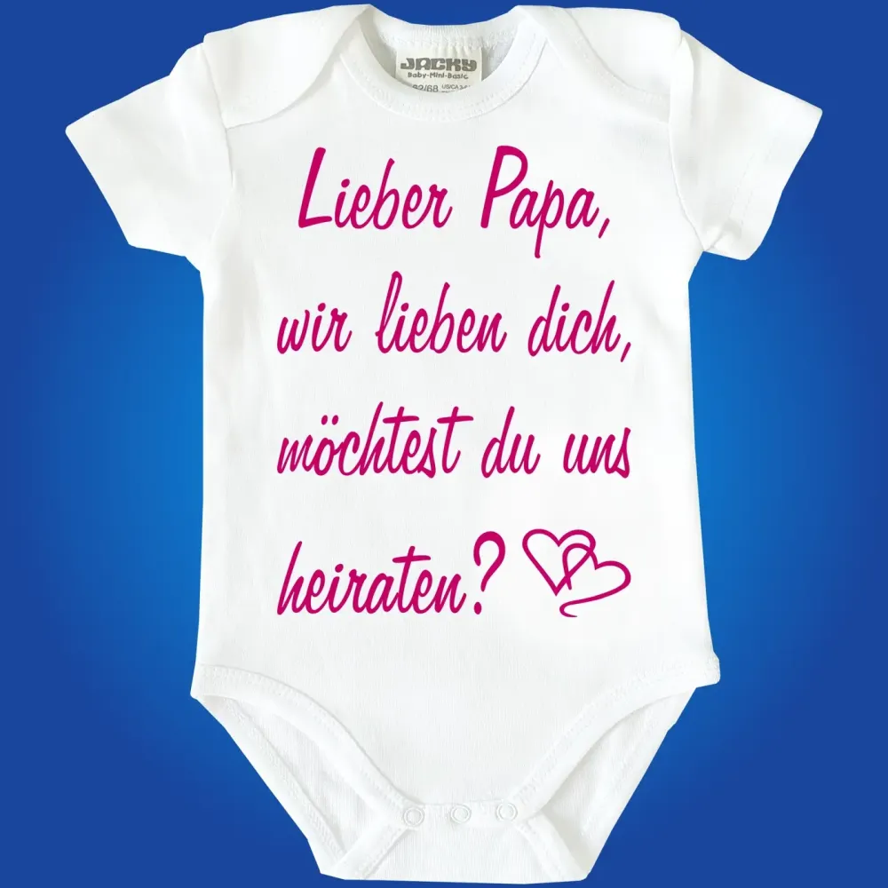 Baby-Body mit Spruch heiraten