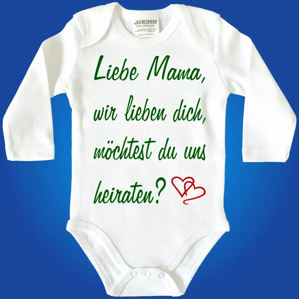 Baby-Body mit Spruch zur Hochzeit