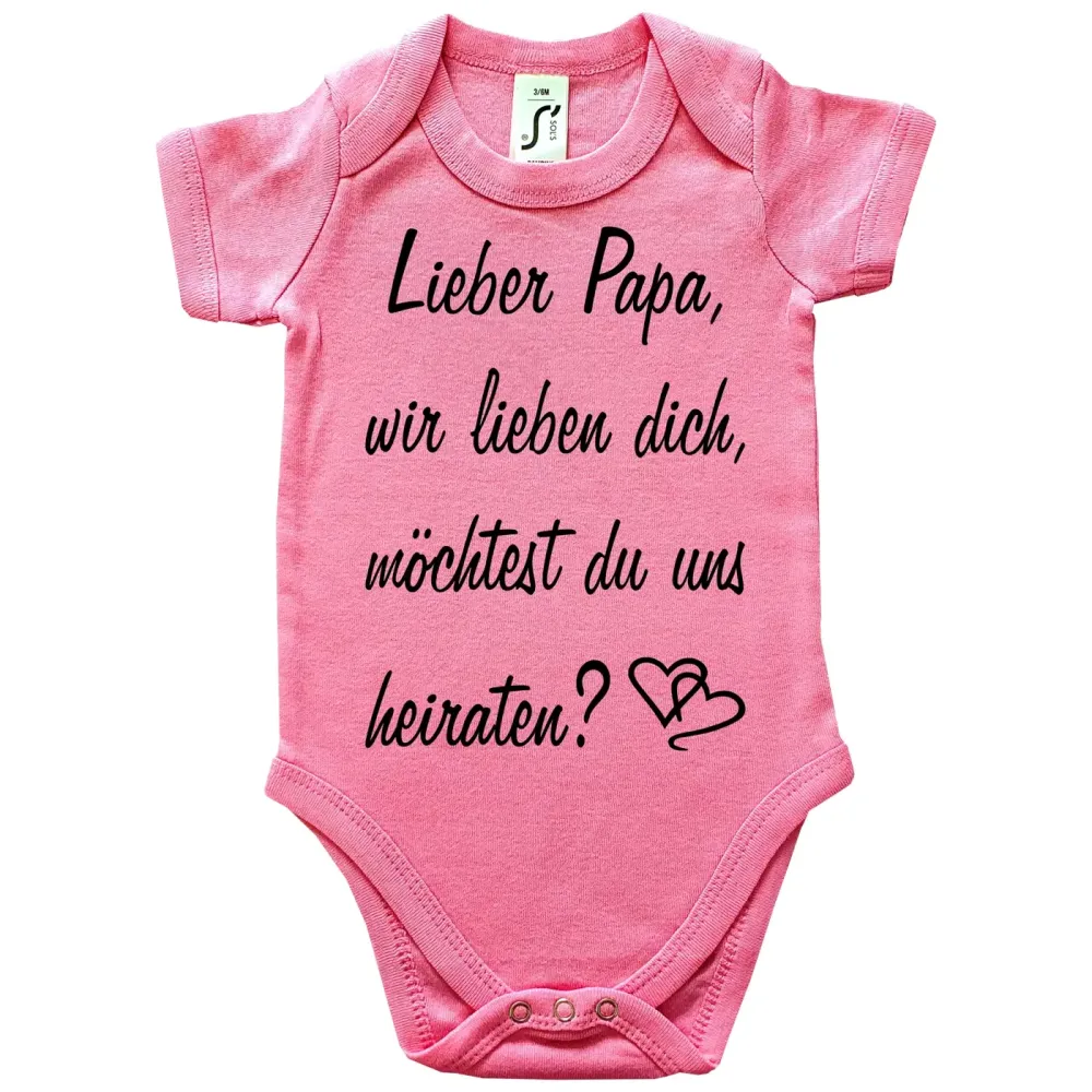 Baby-Body mit Antrag zur Hochzeit