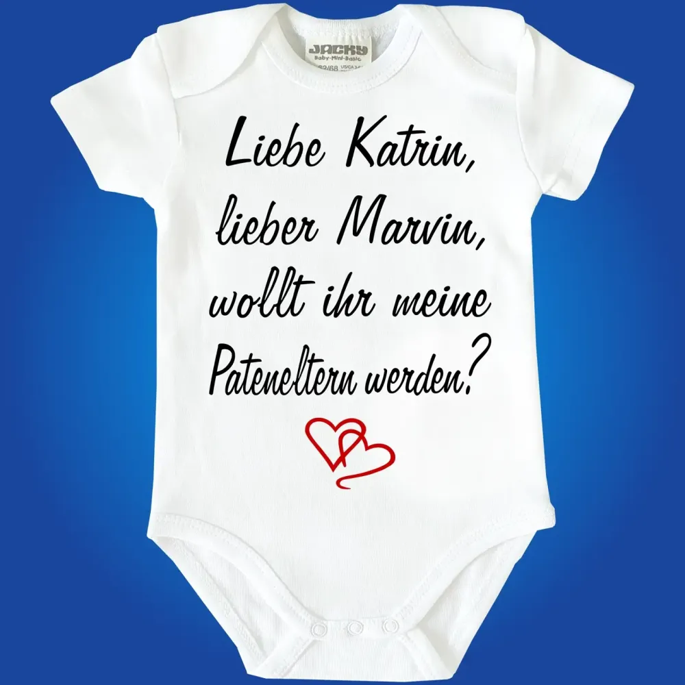 Babybody mit Spruch Taufpaten