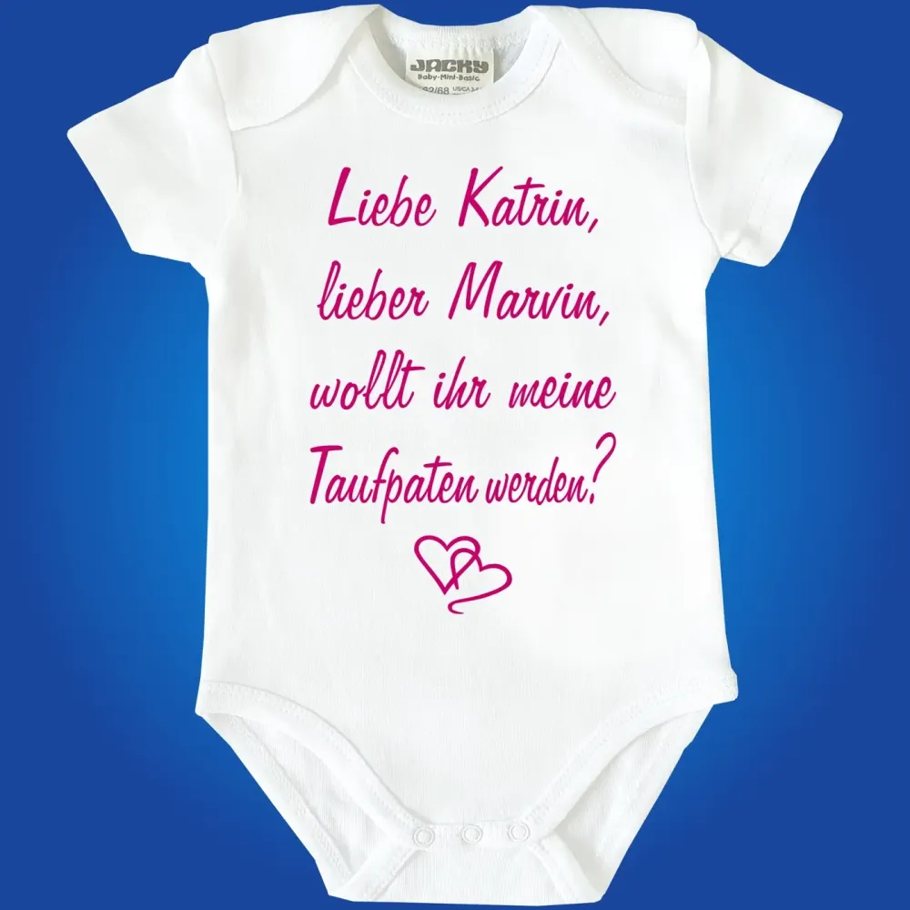 Babybody mit liebevollem Tauf‑Spruch
