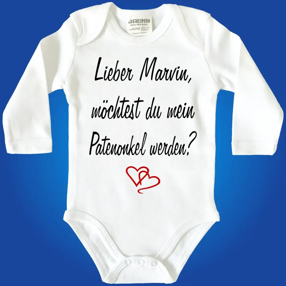 Preview: Baby-Body mit Spruch Pateneltern