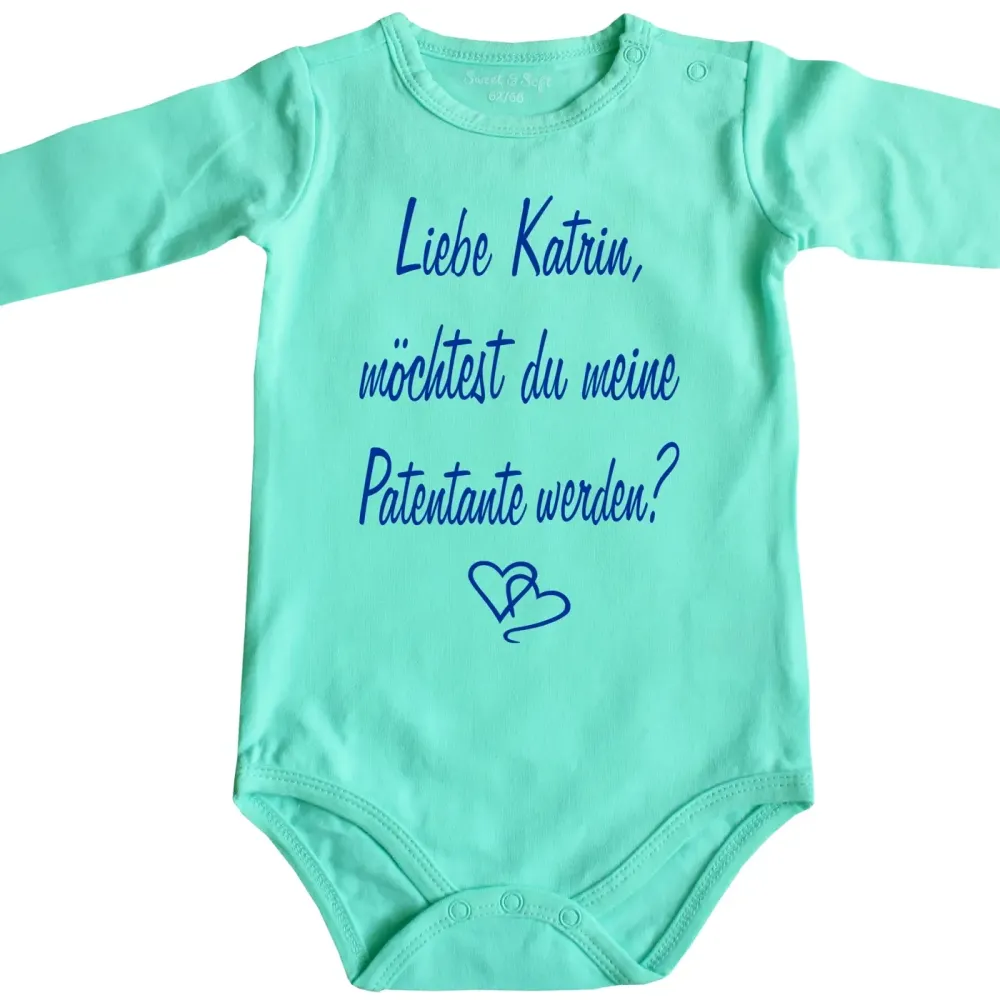 Baby‑Body mit Auswahl Patentante oder Patenonkel