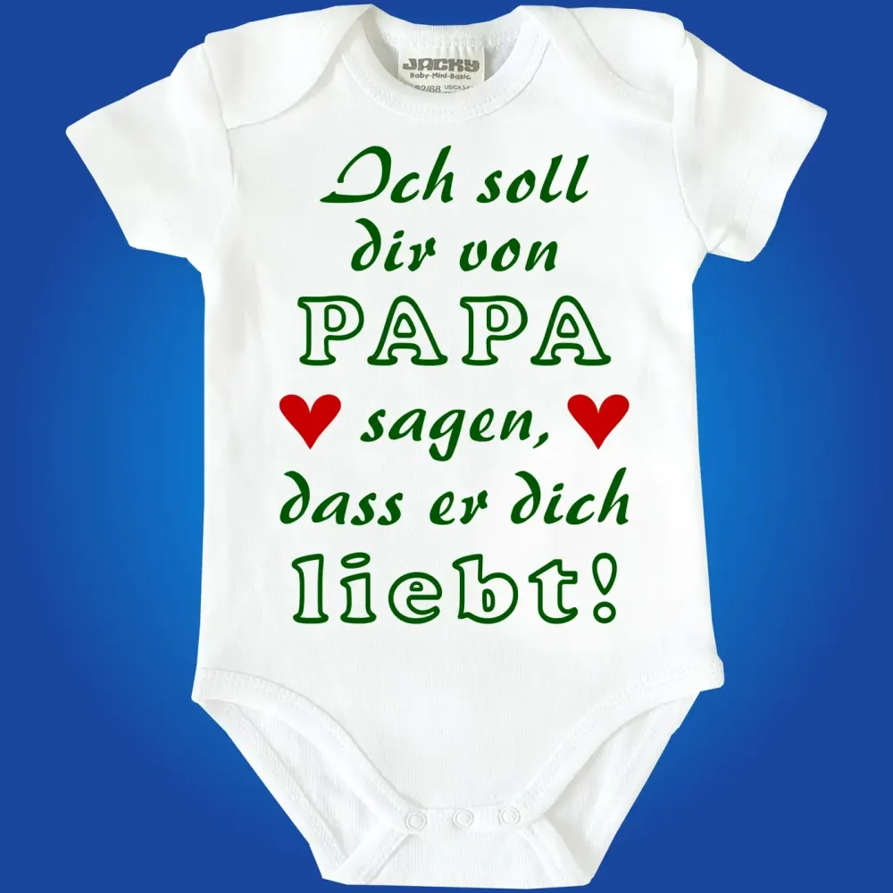 Baby bodysuit with declaration of love