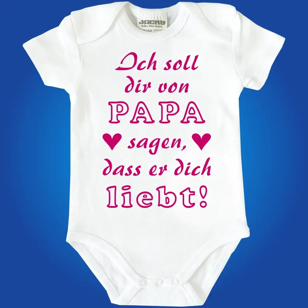 Baby‑Body mit Text „Ich soll dir von Mama sagen, dass sie dich liebt“