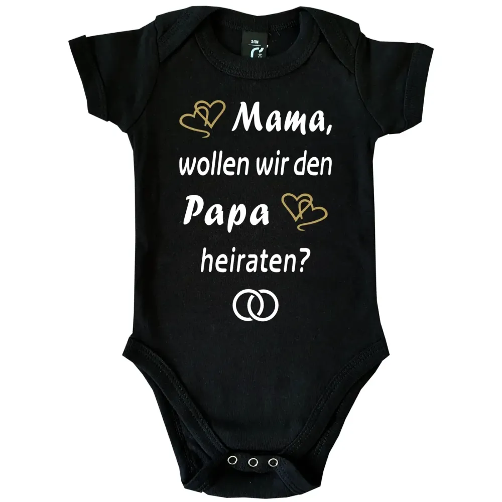 Preview: Baby-Body mit Druck Hochzeitsantrag