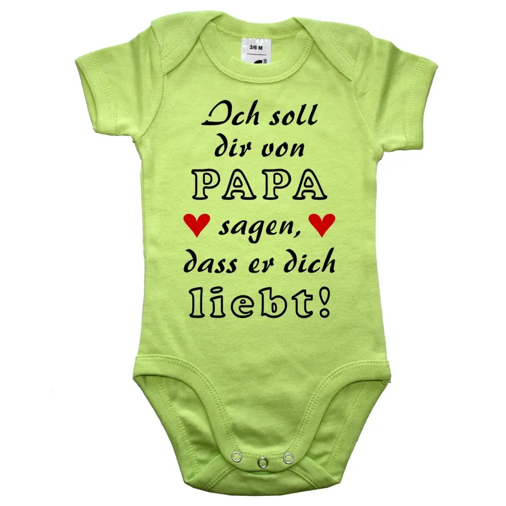 Babybody mit liebevoller Botschaft von Mama oder Papa