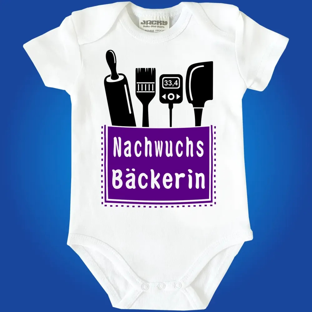 Baby-Body mit Aufdruck Bäcker