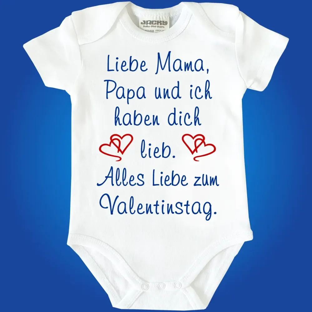 Preview: Baby-Body mit Druck Valentinstag