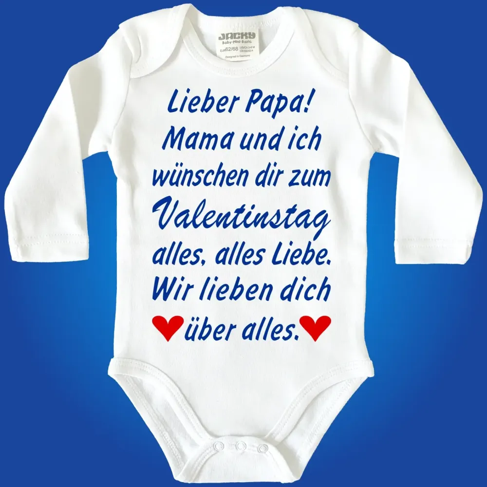 Preview: Baby-Body mit Aufdruck Valentinstag