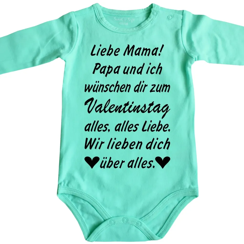 Preview: Baby-Body mit Druck Valentinstag