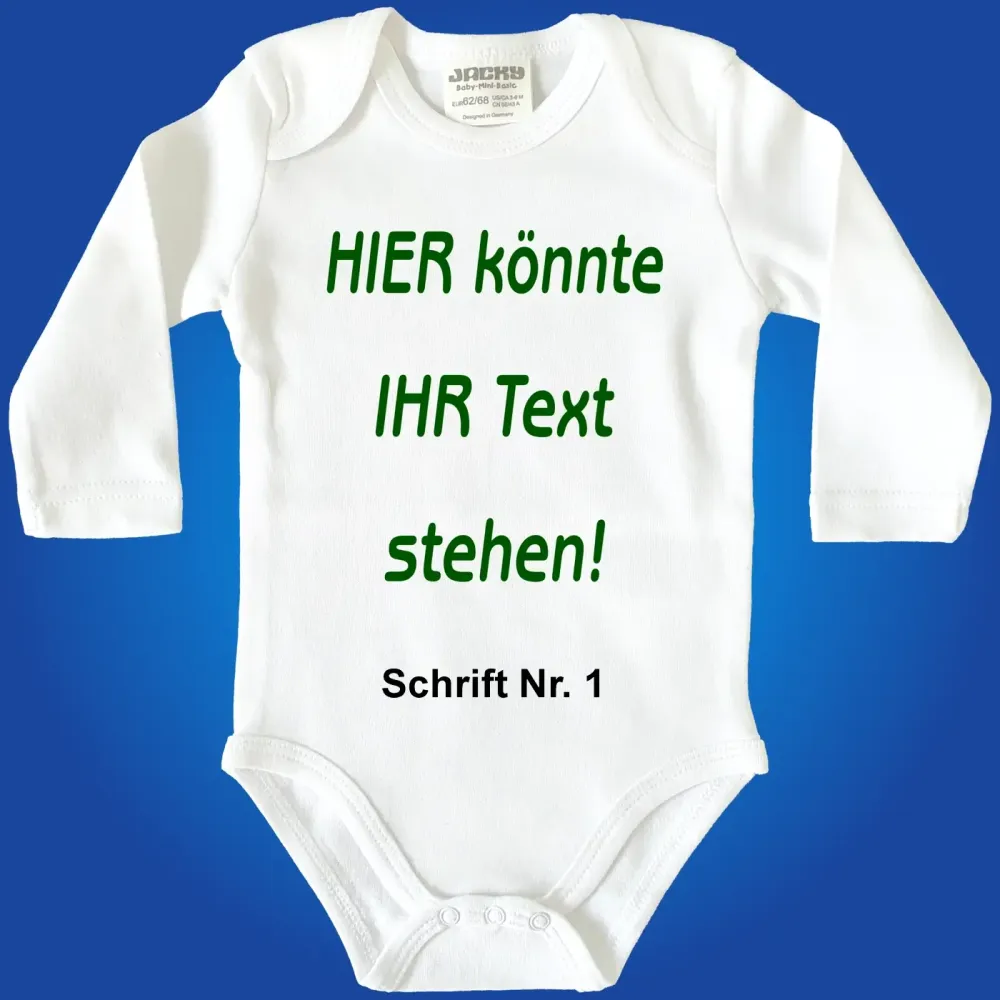 Baby-Body mit komplett freiem Wunschtext