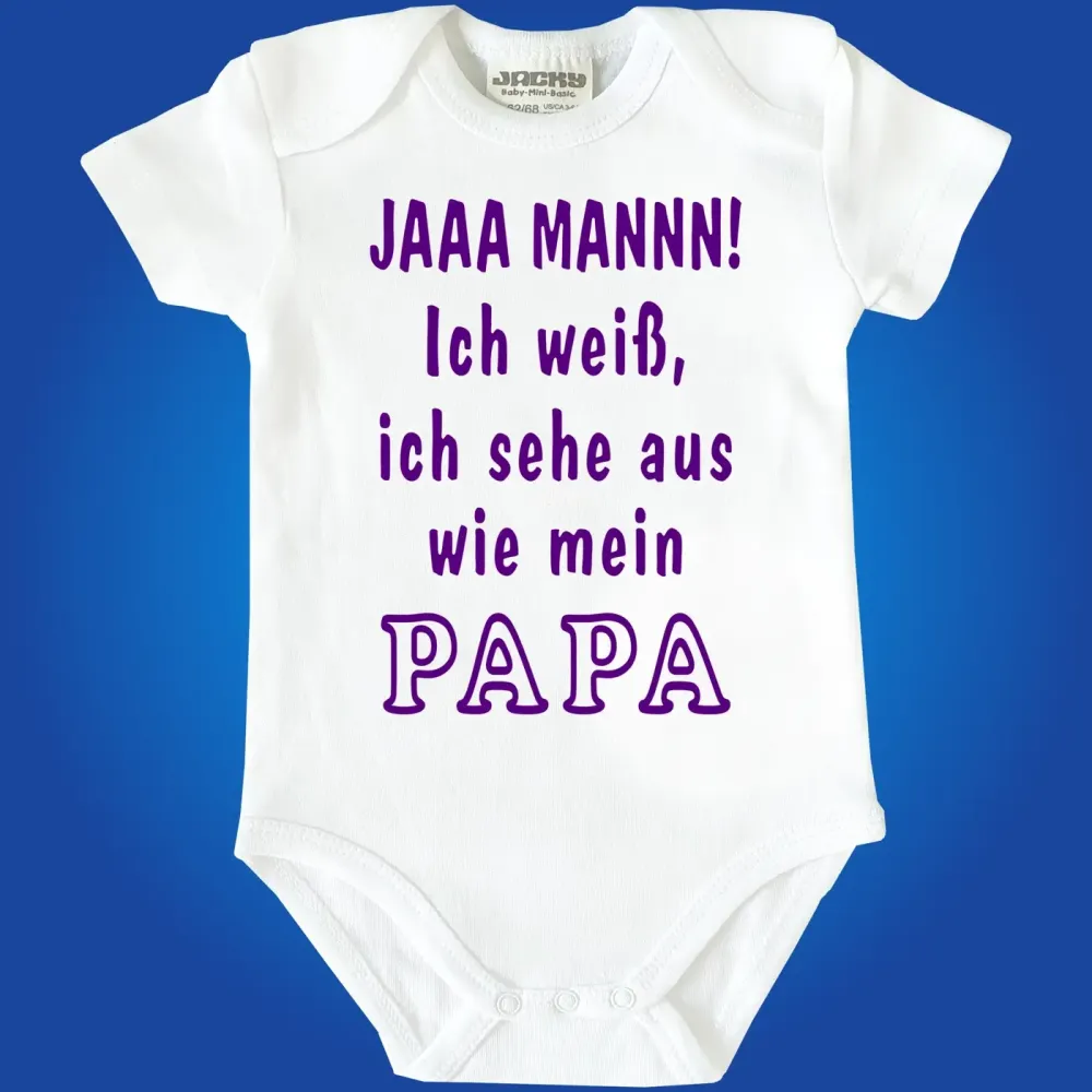 Bedruckter Babybody mit witzigem Papa‑Design