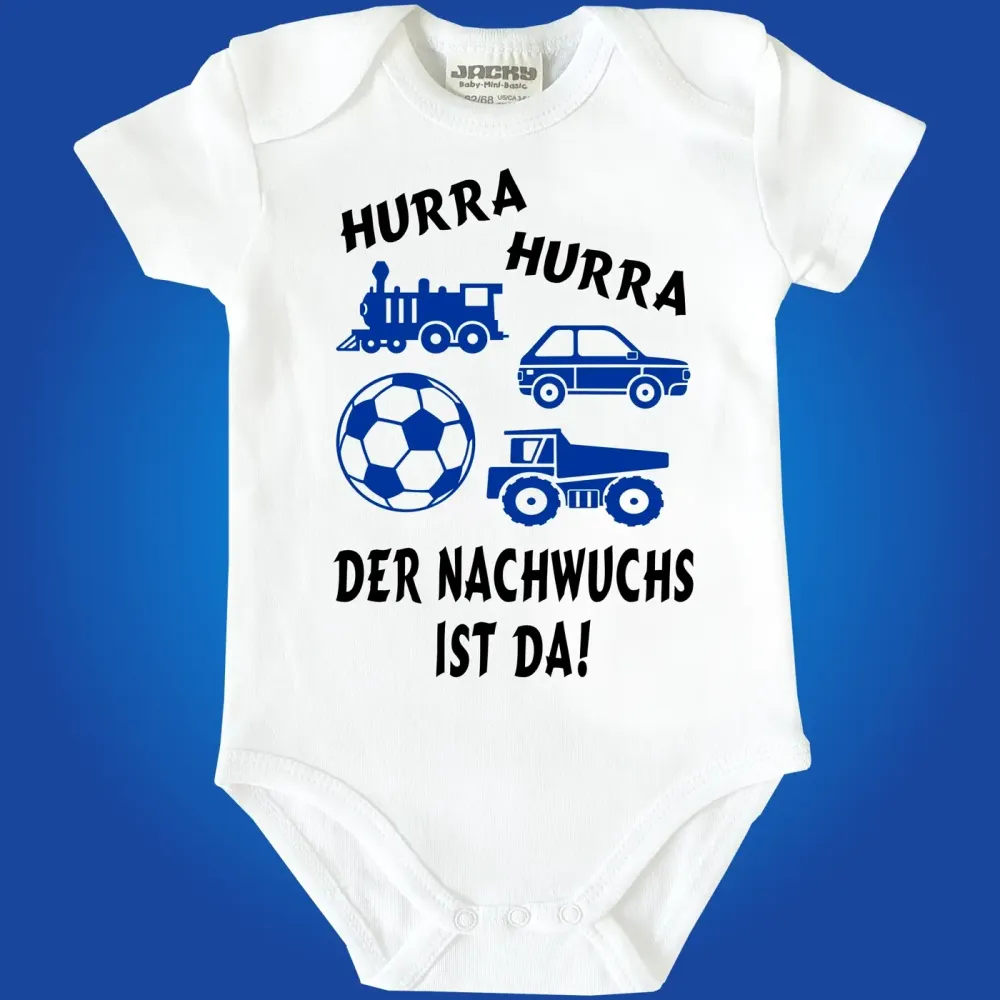Baby-Body für Erzieherin mit Lokomotive, Auto, Ball und Kipper