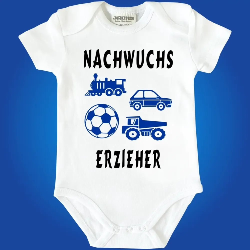 Preview: Baby-Body für Kita‑Mitarbeiter mit lustigem Nachwuchs‑Spruch