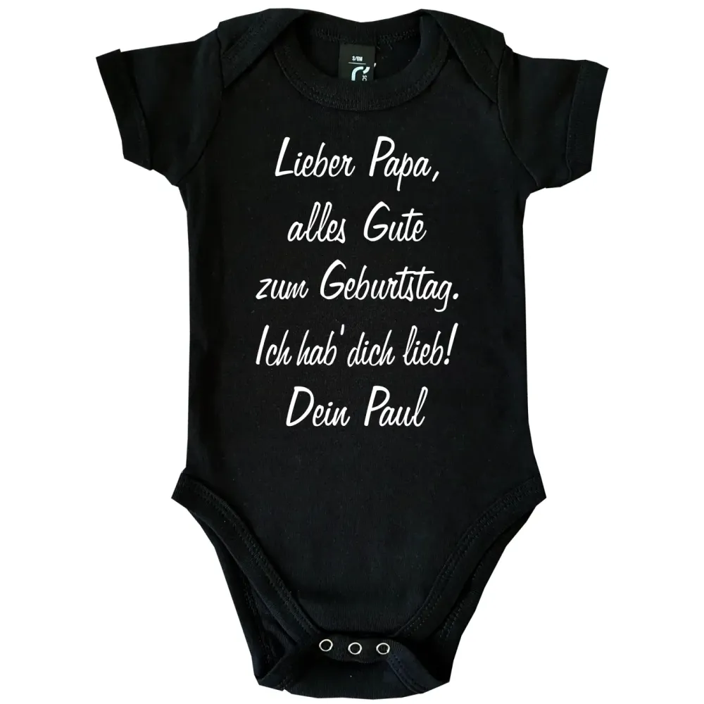 Personalisierter Babybody mit Name und Geburtstagsspruch
