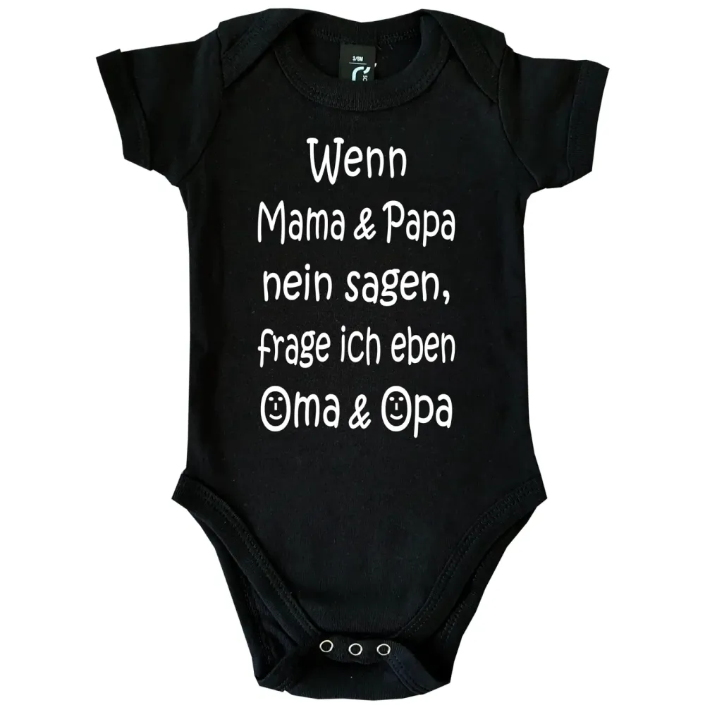 Preview: Baby‑Body mit witzigem Text und Auswahl Opa, Tante oder Onkel