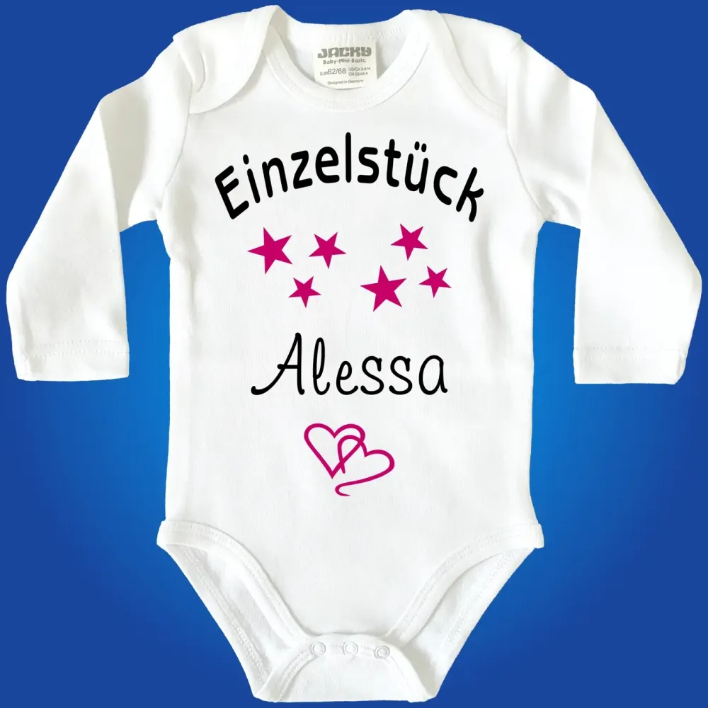 Baby bodysuit with desired name