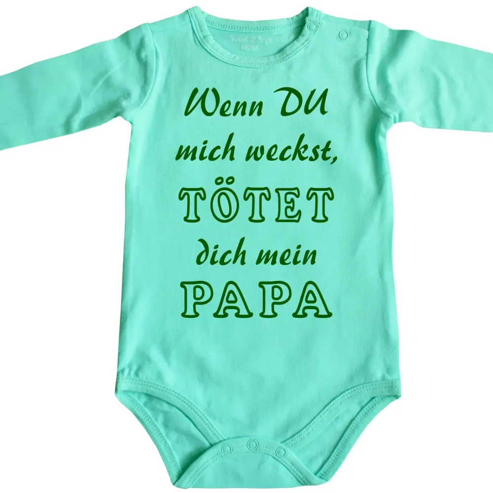 Preview: Lustiger Babybody mit witzigem Weck‑Spruch für Eltern