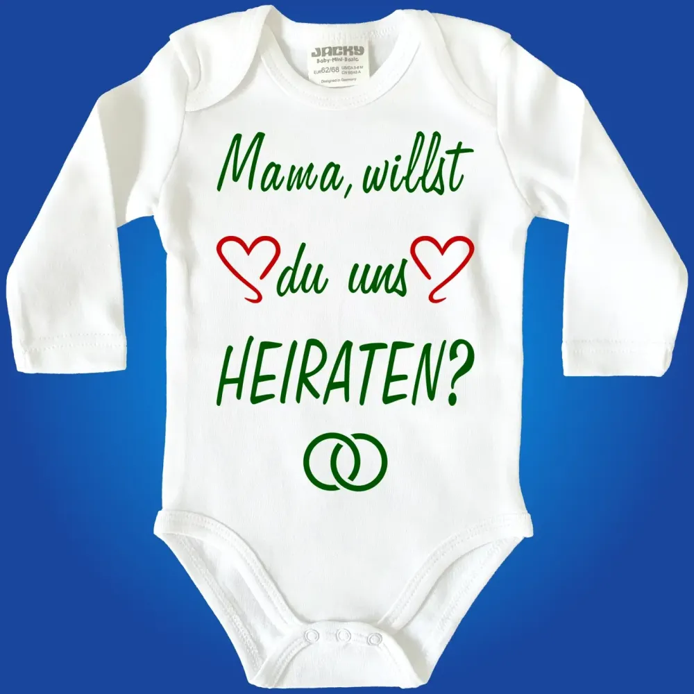 Baby-Body mit Spruch heiraten