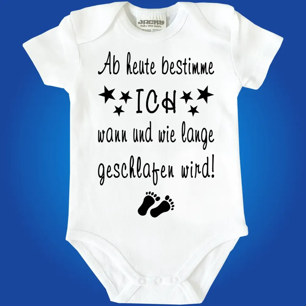 Baby-Body mit lustigem Spruch schlafen