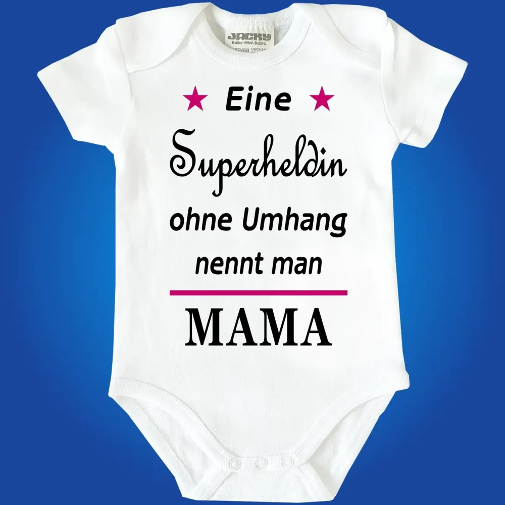 Preview: Personalisierter Babybody mit Superhelden‑Spruch und Wunschname