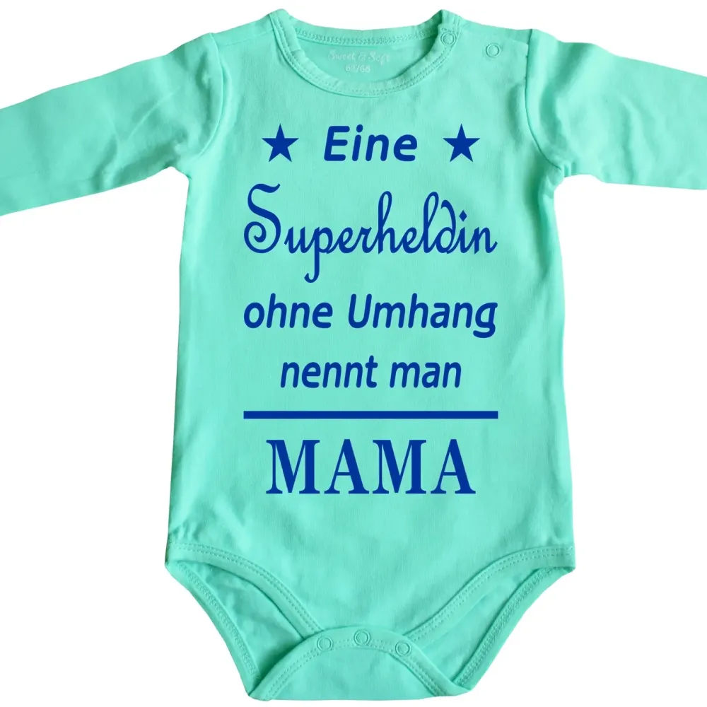 Preview: Baby-Body mit Druck Superheldin