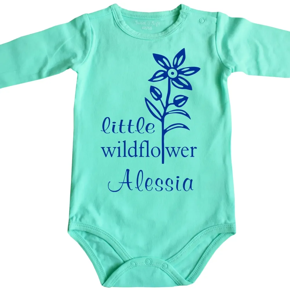 Preview: Mädchen‑Babybody mit zarter Wildblume