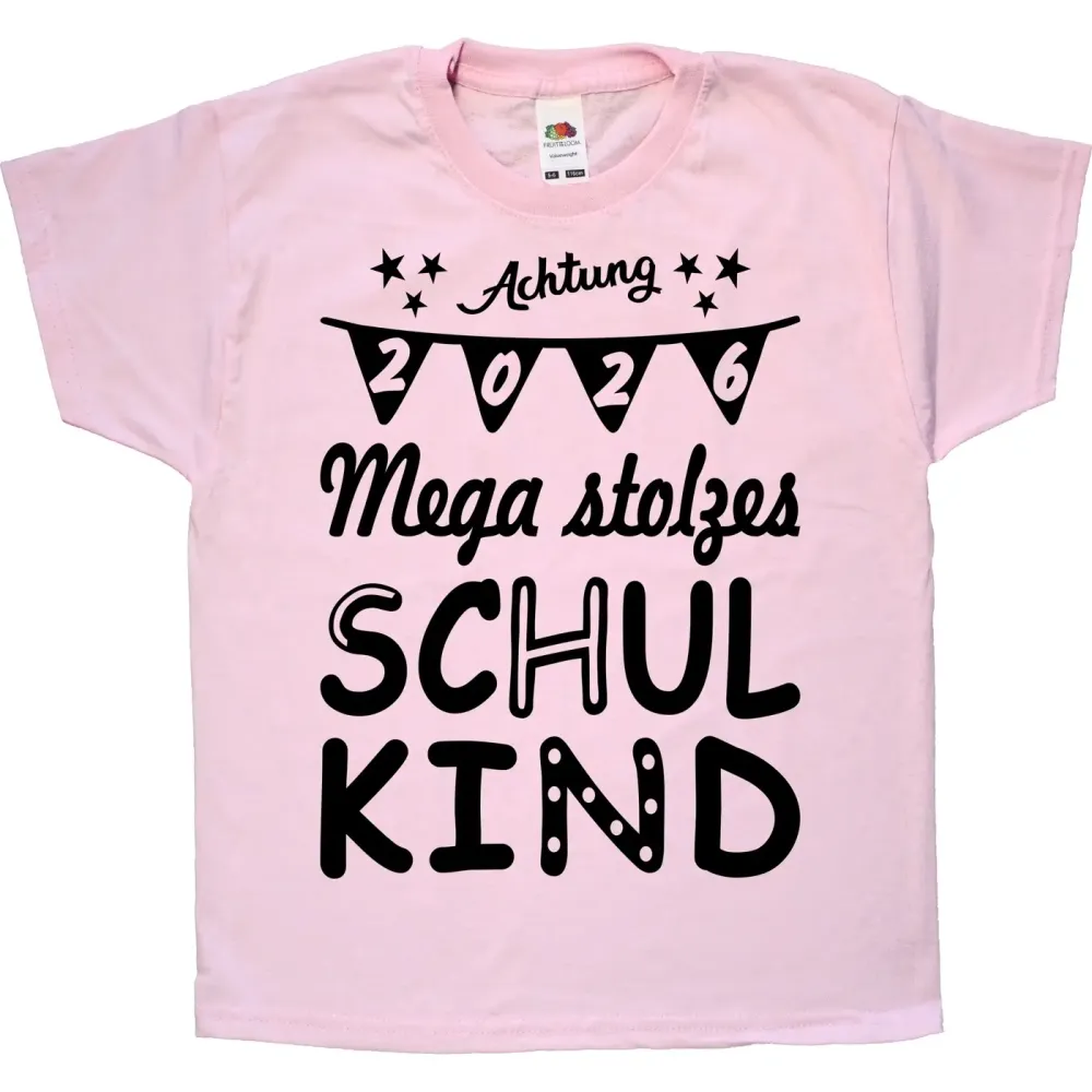 Preview: Kinder T-Shirt mit Druck Einschulung