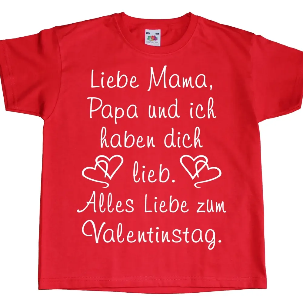 Kinder T-Shirt zum Valentinstag