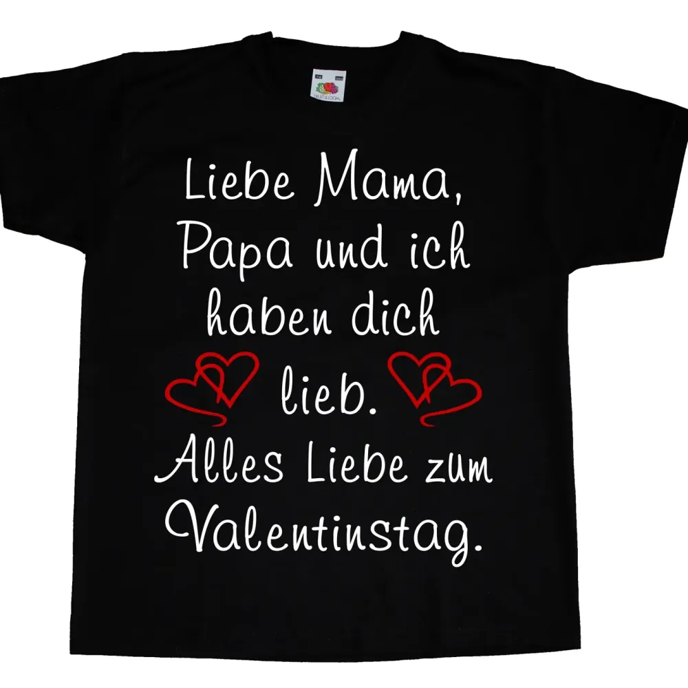 Kinder T-Shirt mit Aufdruck Valentinstag