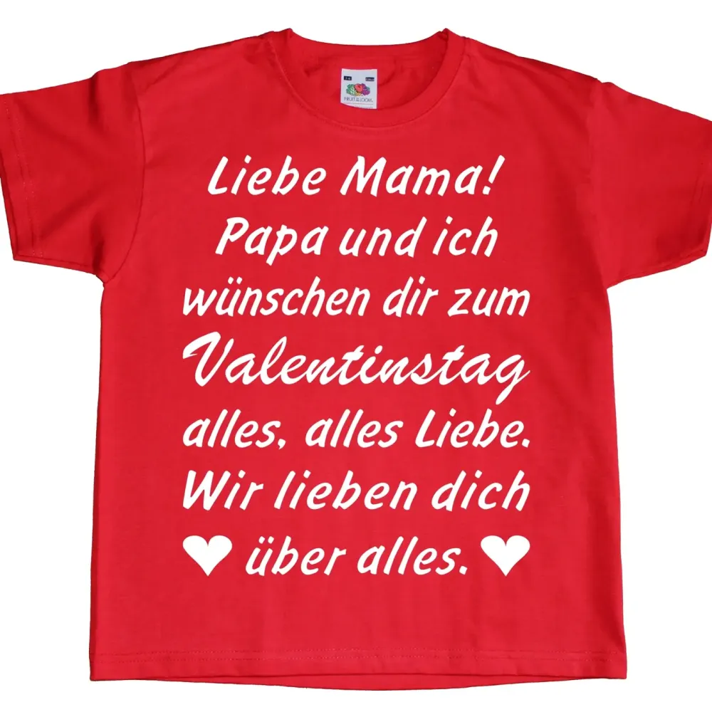 Kinder T-Shirt zum Valentinstag