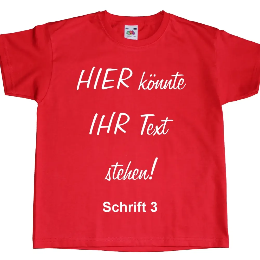 Kinder T-Shirt mit Wunschtext - individuelle Textwahl