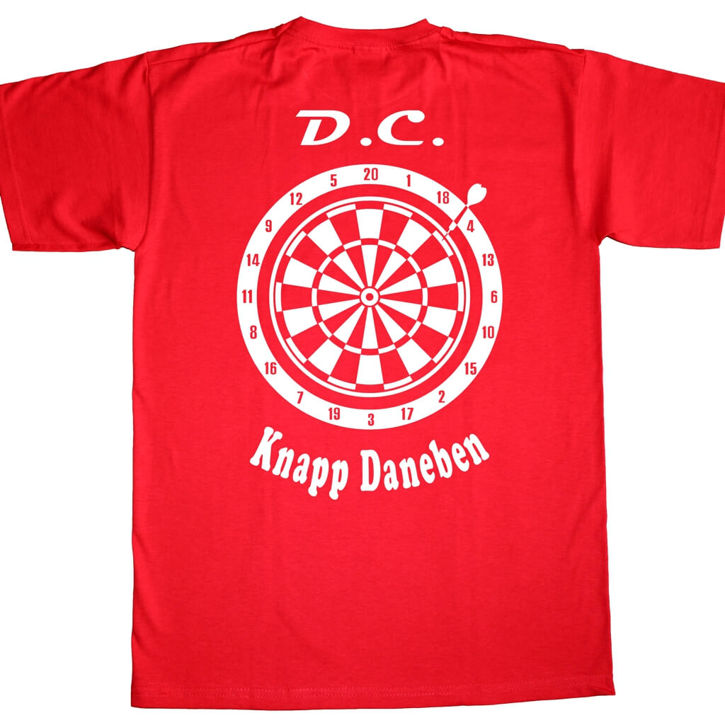 Basic T-Shirt Dartscheibe mit Dart für Dartvereine-Momos-Shirts