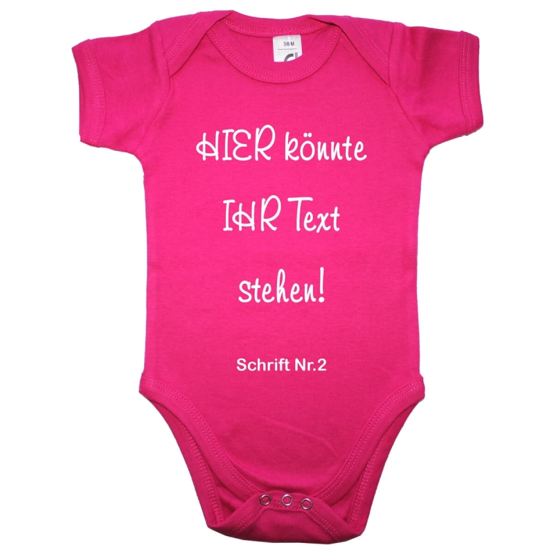 Baby-Body Kurzarm mit komplett freier Text- und Schriftwahl
