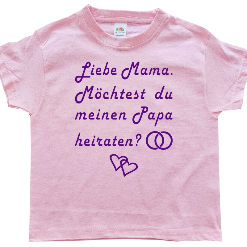 Kinder T-Shirt Mama oder Papa heiraten - Heiratsantrag Hochzeit