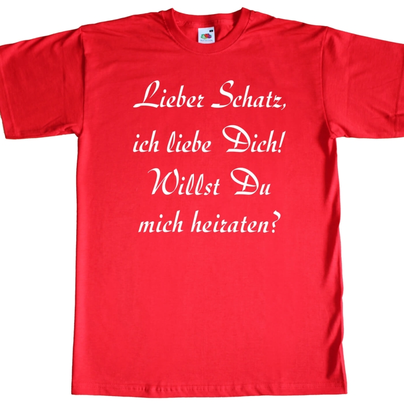 Basic T-Shirt - Hochzeitsantrag Heiraten Antrag